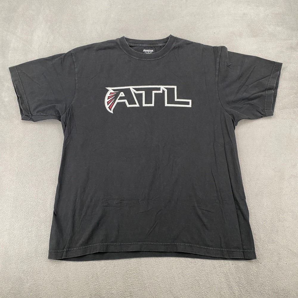 Reebok Atlanta Falcons NFL T-Shirt Mens XL Black ATL Graphic Short Sleeve Tee